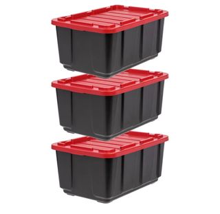 Set 5 Scatole Contenitori Nere e Rosse