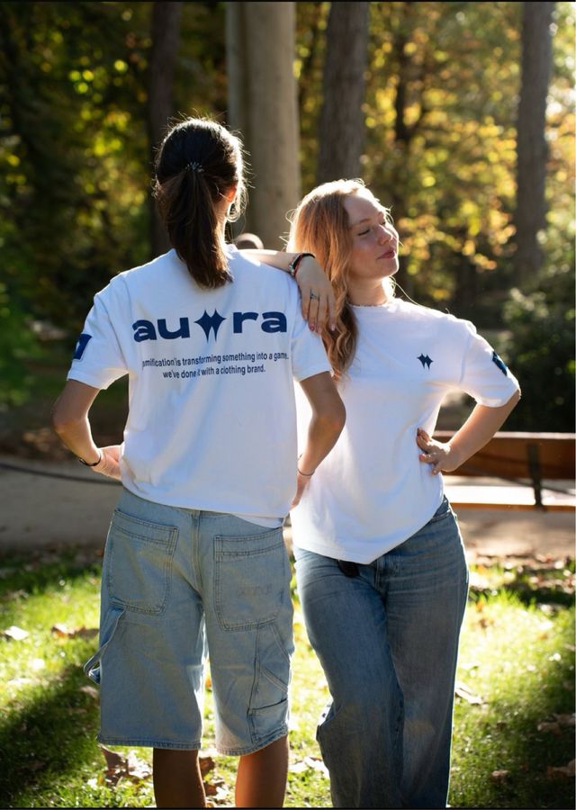 Camiseta Auwra azul y blanca XS/S/M/L/XL