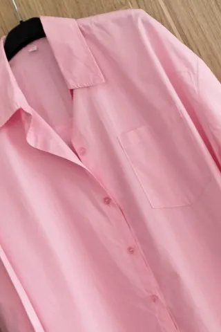 Camisa oversize rosa mujer Talla S/M