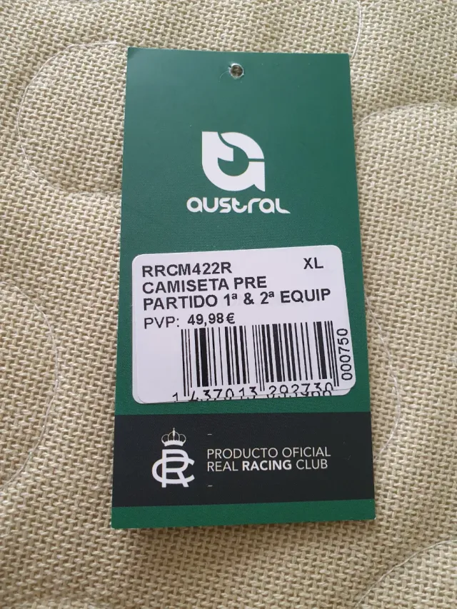 Camiseta Fútbol Santander Talla XL