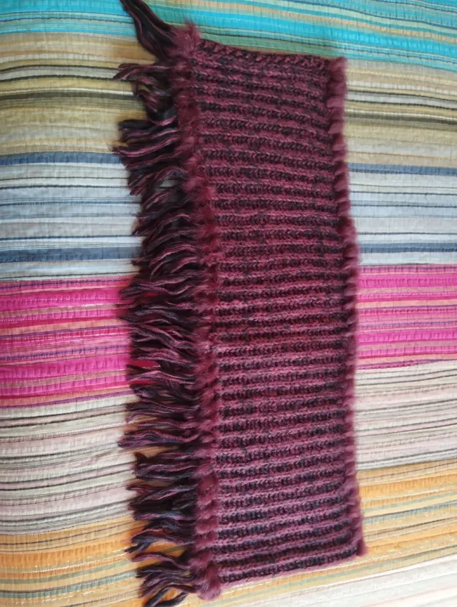 Buff Bufanda Negra y burdeos