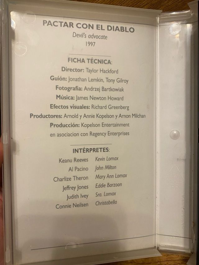 Pactar con el Diablo VHS (Terror)