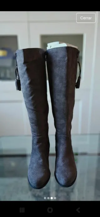 Botas altas grises mujer