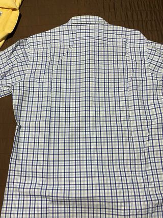 Camisa Rushmore Manga Corta Azul/Blanca