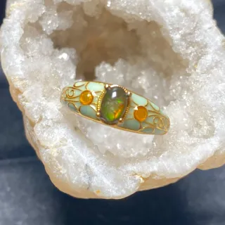 Anillo Plata Ammolita Natural