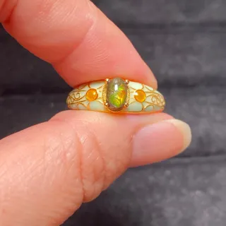 Anillo Plata Ammolita Natural