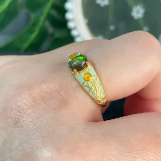 Anillo Plata Ammolita Natural