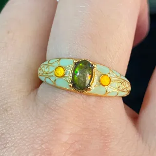 Anillo Plata Ammolita Natural