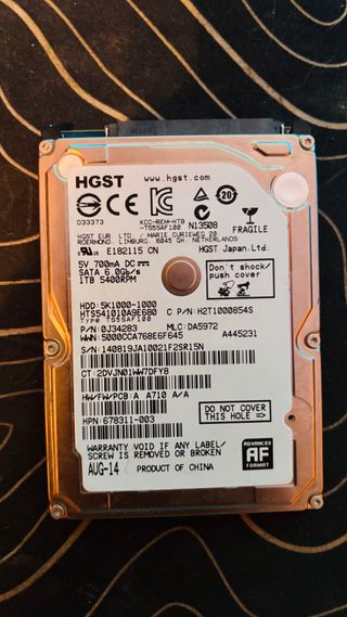 Disco Duro HGST 1TB SATA 2.5 5400RPM