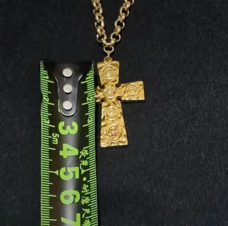 Collar Cruz Acero Inoxidable Dorado