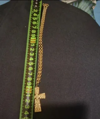 Collar Cruz Acero Inoxidable Dorado