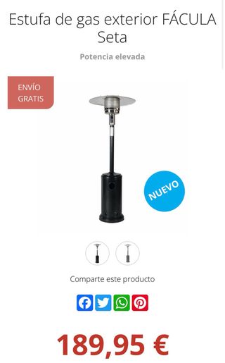 Estufa de gas exterior FÁCULA Seta