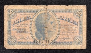 Billete 50 Céntimos República Española 1937