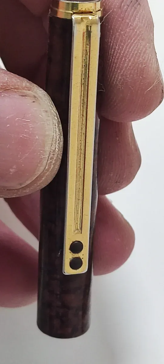 Penna stilografica Inoxcrom marrone dorata