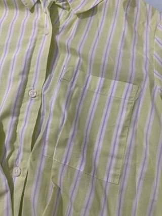 Camicia a righe verde e bianca