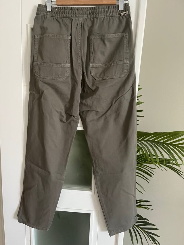 Pantalón Zara Hombre Talla S Verde/Gris