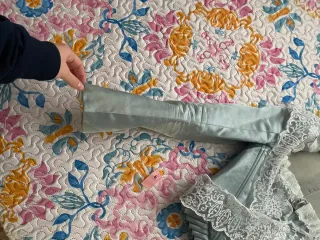 Corpiño fallera seda azul