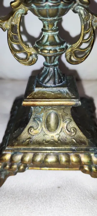 Candelabro Bronce Francés Art Nouveau Antiguo