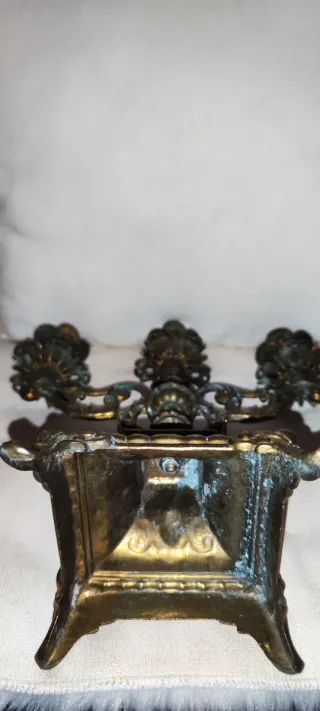 Candelabro Bronce Francés Art Nouveau Antiguo
