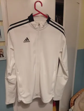 Chaqueta Adidas Blanca con Rayas Negras