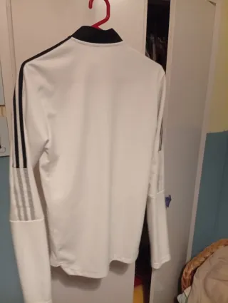 Chaqueta Adidas Blanca con Rayas Negras
