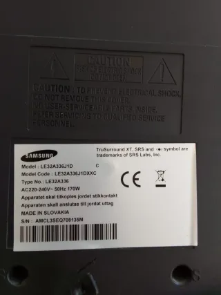 Televisión Samsung 32 Negra modelo LE32A336J1DXXC