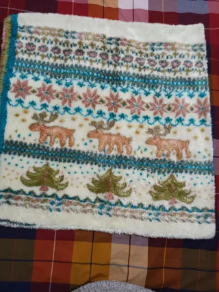 Manta  plaid  alfombra Vintage Navidad pixel art