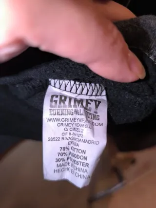 Sudadera Grimey Negra con Estampado