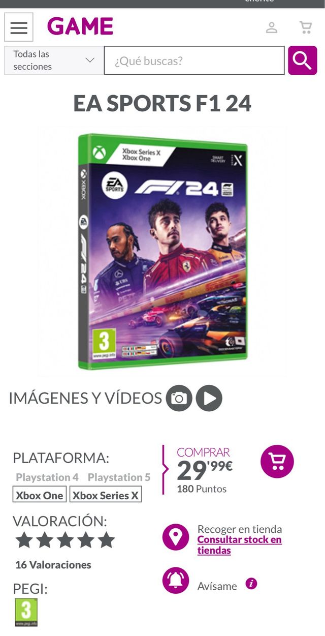 Juegos Xbox One Formula1 24 y EVOLVE 24€ F1 xbo x.