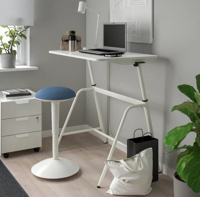 Sgabello Ikea Nilserik Blu/Bianco