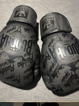 Guantes de Boxeo Buddha Muay Thai K1 Negros 12oz