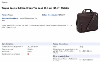 Maletín Targus Urban Top Load 15.4