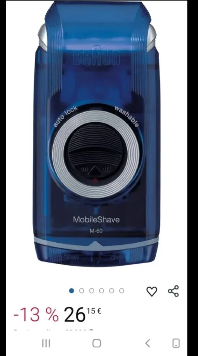 Afeitadora Braun MobileShave M-60 Azul