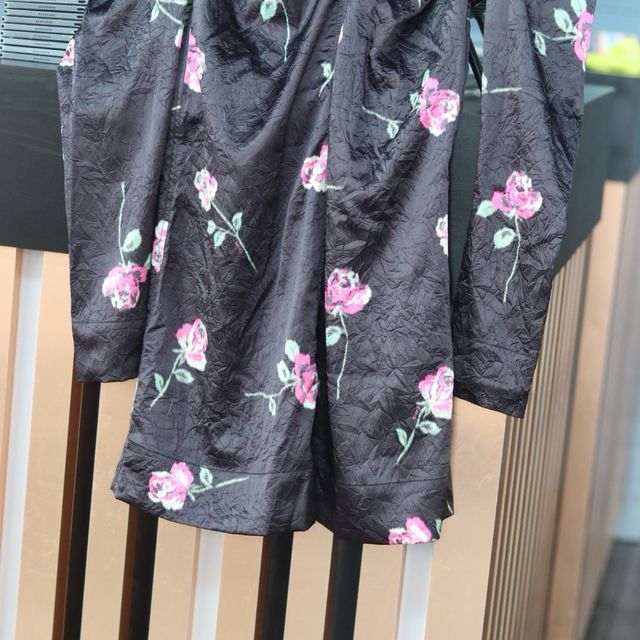 Abito Ganni Rose Nero Nuovo con Etichetta