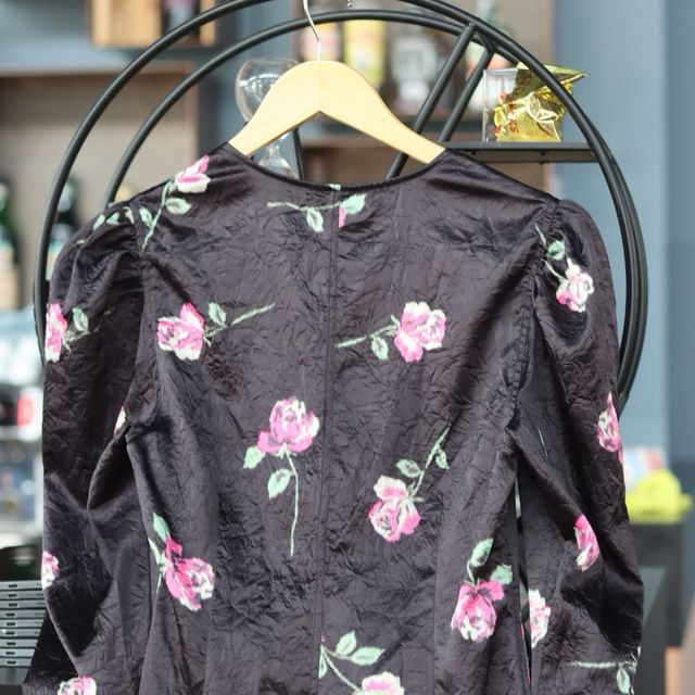 Abito Ganni Rose Nero Nuovo con Etichetta