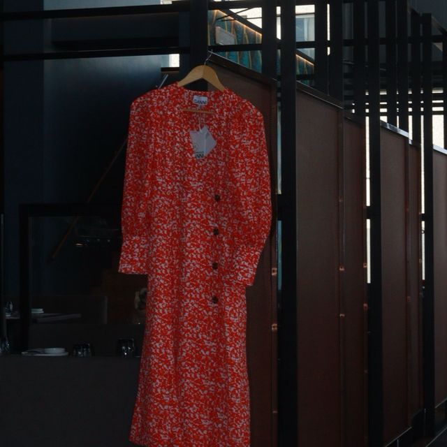 Abito GANNI stampa floreale iconica rosso