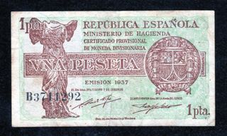 Billete 1 Peseta Española 1937
