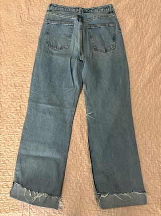 Pantaloni Zara Donna Blu Strappati