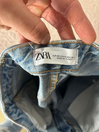 Pantaloni Zara Donna Blu Strappati