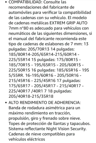 Cadenas Nieve Michelin 7mm N80