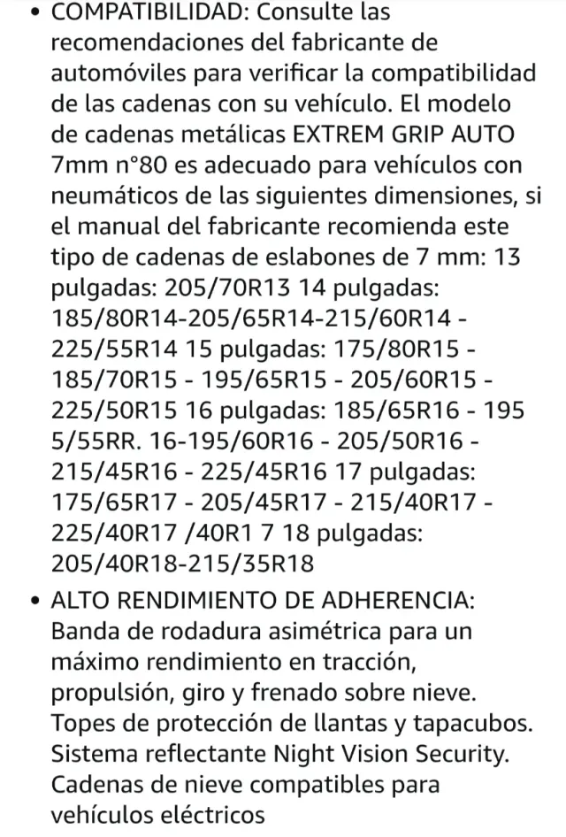Cadenas Nieve Michelin 7mm N80