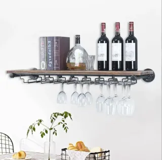 Scaffale da parete per calici e vino
