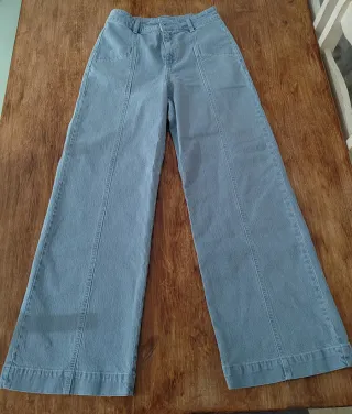 Pantalón vaquero Mango ancho azul