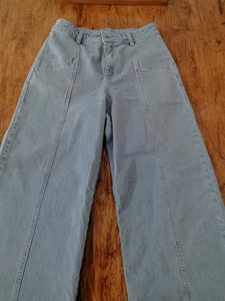 Pantalón vaquero Mango ancho azul