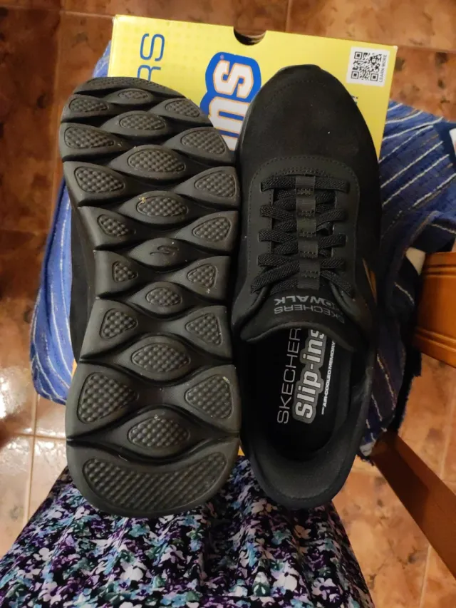 Zapatillas Skechers Piel Negra Talla 41