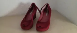 Sandalias Melissa Terciopelo Rojo