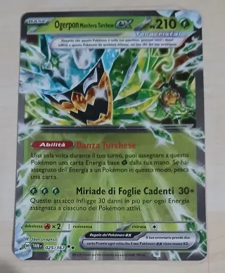 Ogerpon Maschera Turchese EX Carta Pokemon