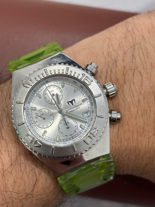 Reloj TechnoSport Cronógrafo Verde/Plata
