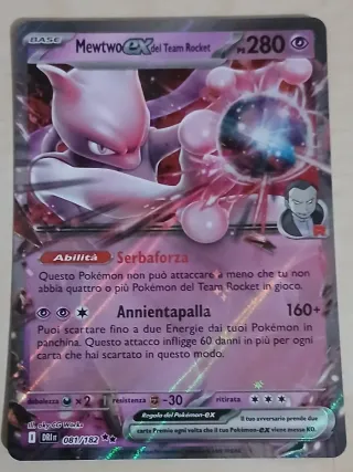Carta Pokemon Mewtwo EX del Team Rocket