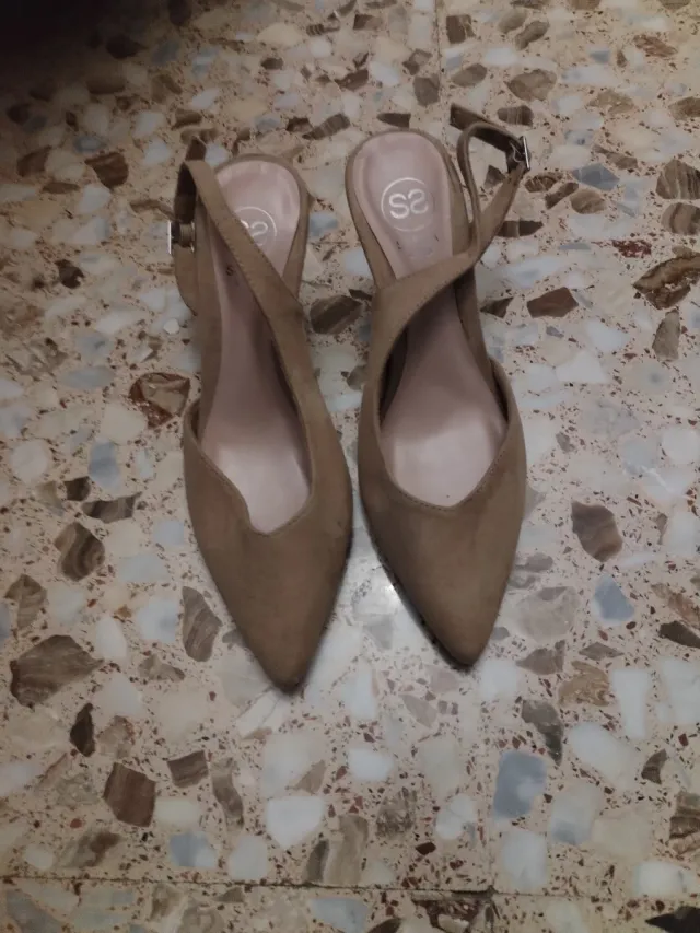 Zapatos Esfera Talla 38 Beige Tacón